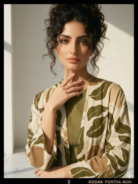 طقم Flora" Artisanal" فاخر: عباية كيمونو مطبوعة وبنطلون كتان واسع