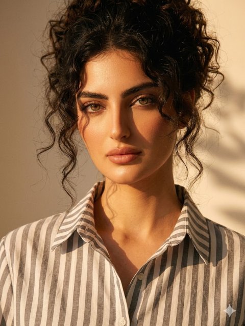 شميز "Linear" كروب فخم من الكتان والحرير 4