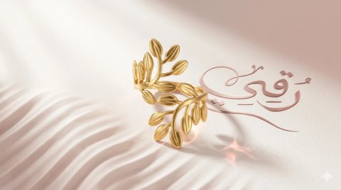 خاتم بتصميم ورق الشجر استانلس