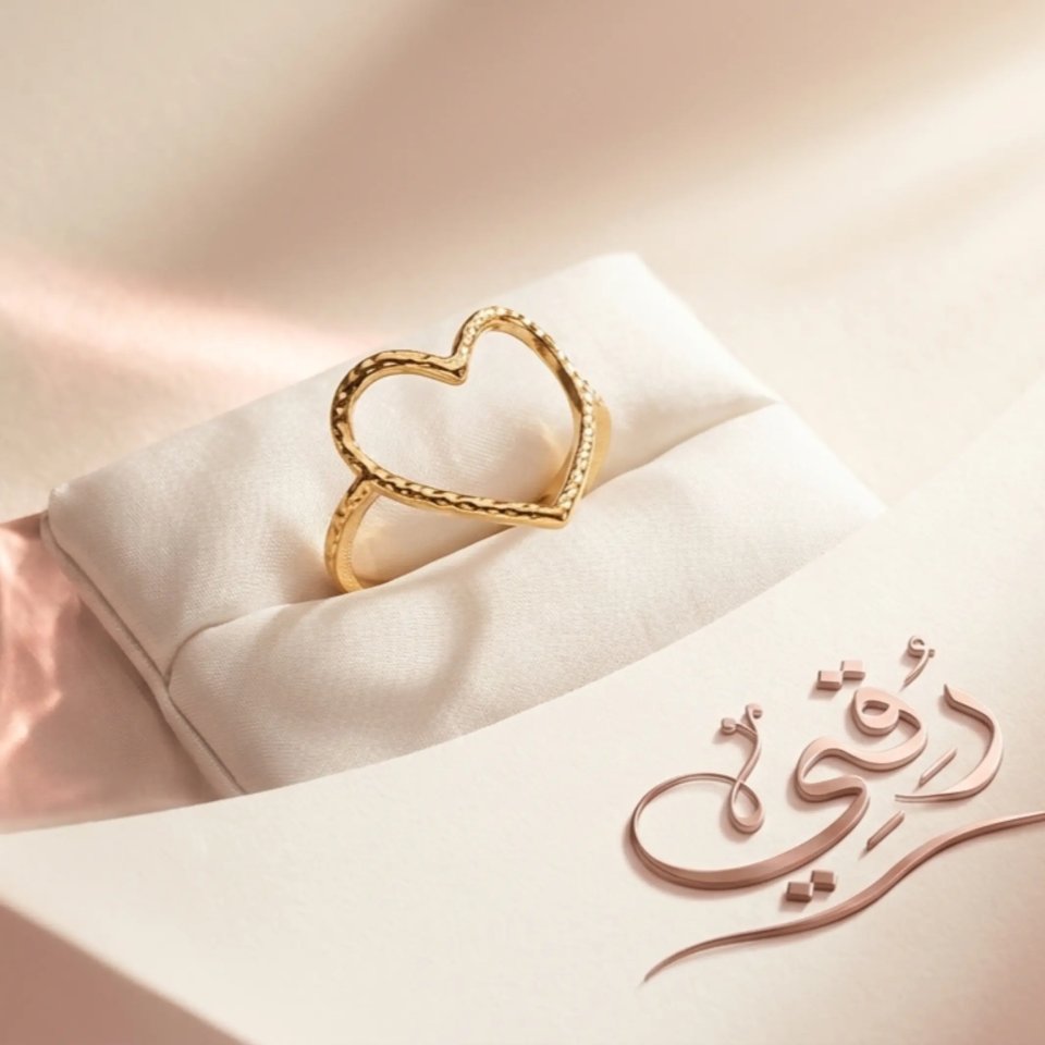 خاتم قلب مفرغ استانلس✨