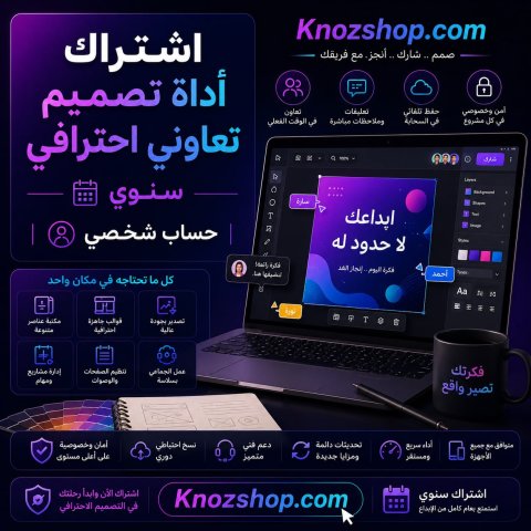 اشتراك أداة تصميم تعاوني احترافي – سنوي | حساب شخصي