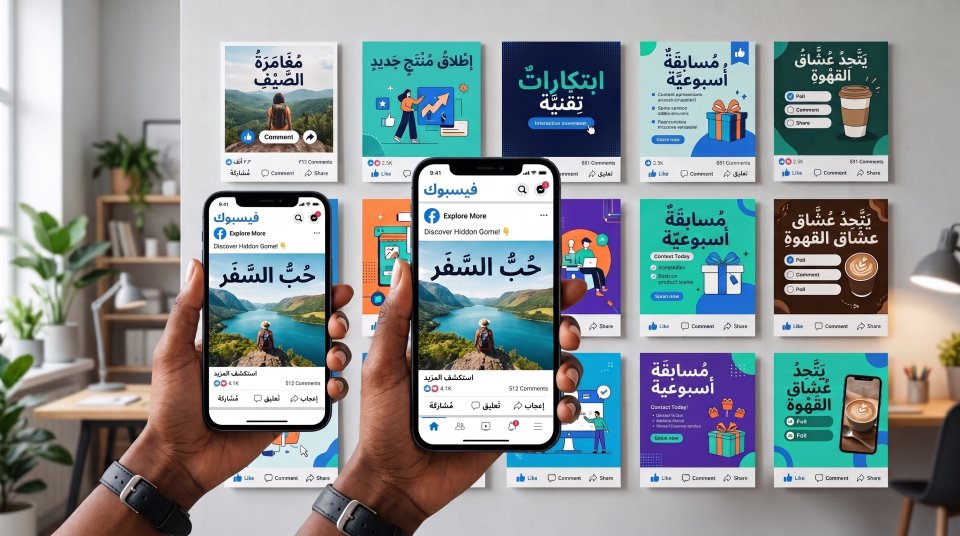 باقة تصميم منشورات تفاعلية – فيسبوك